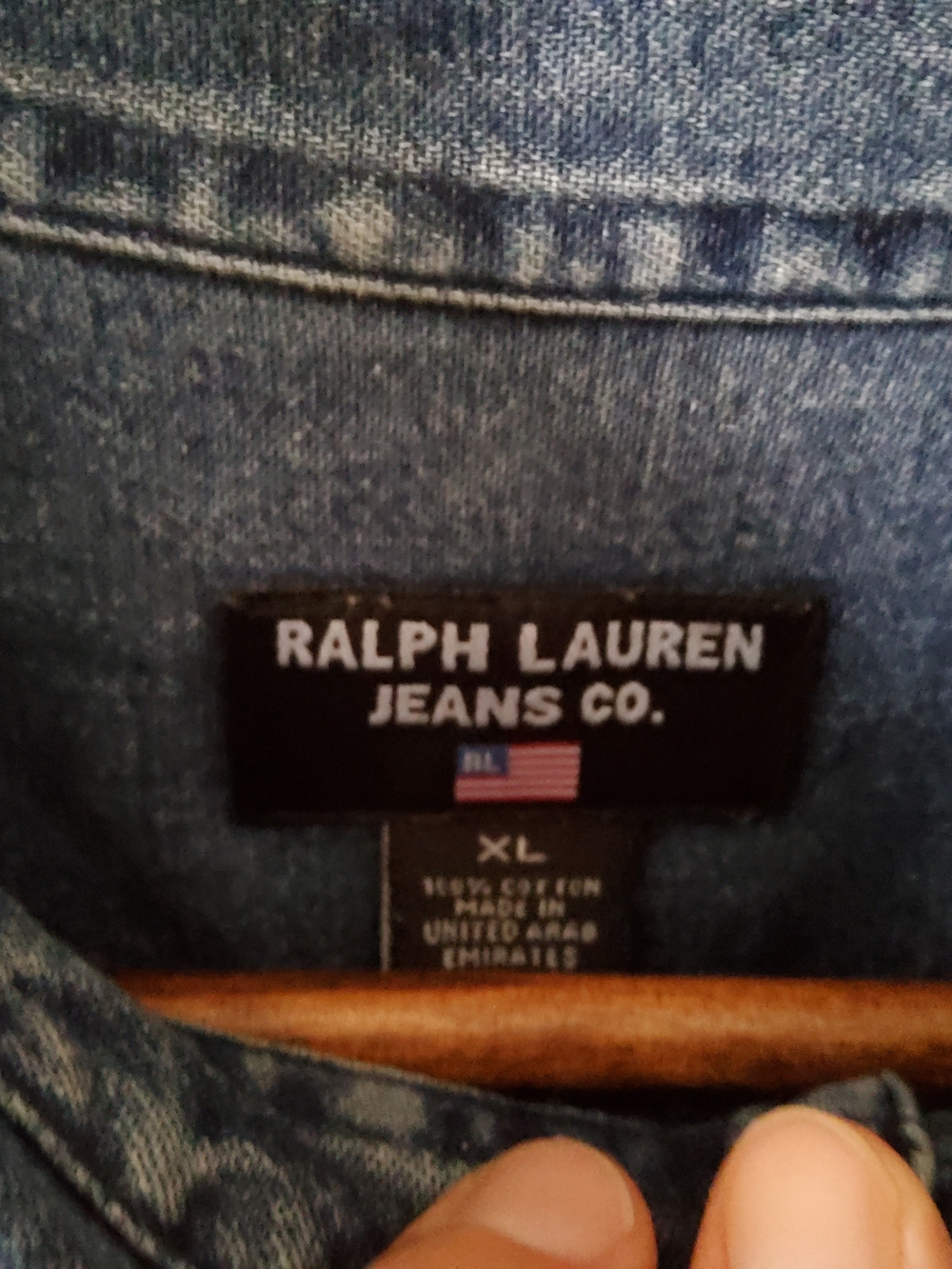 Ralph Lauren Jeans CO Denim Button Down Size XL VGUC Vintage 90's - Picture 3 of 14
